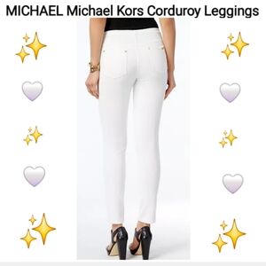 Michael Kors White Corduroy Leggings Size M